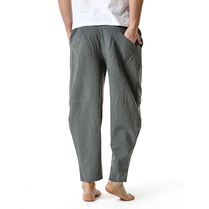 Men's Cotton Loose Casual Lightweight Elastic Waist Pants
