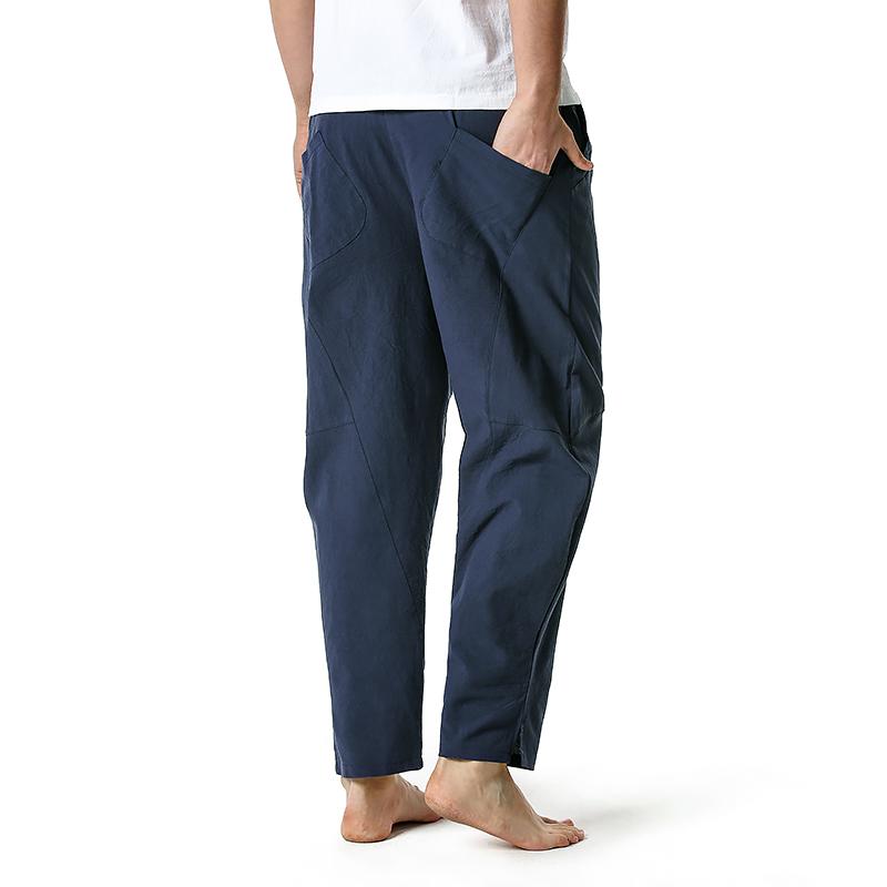 Men's Cotton Loose Casual Lightweight Elastic Waist Pants