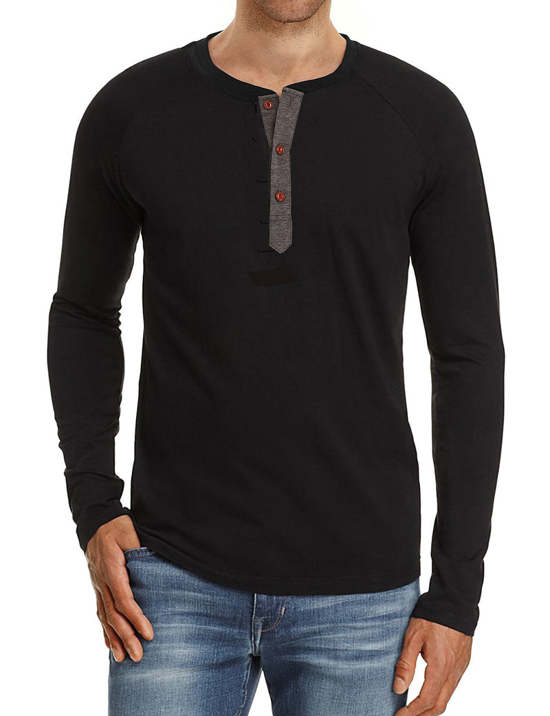 Men's Casual Solid Color Long Sleeve T-shirt