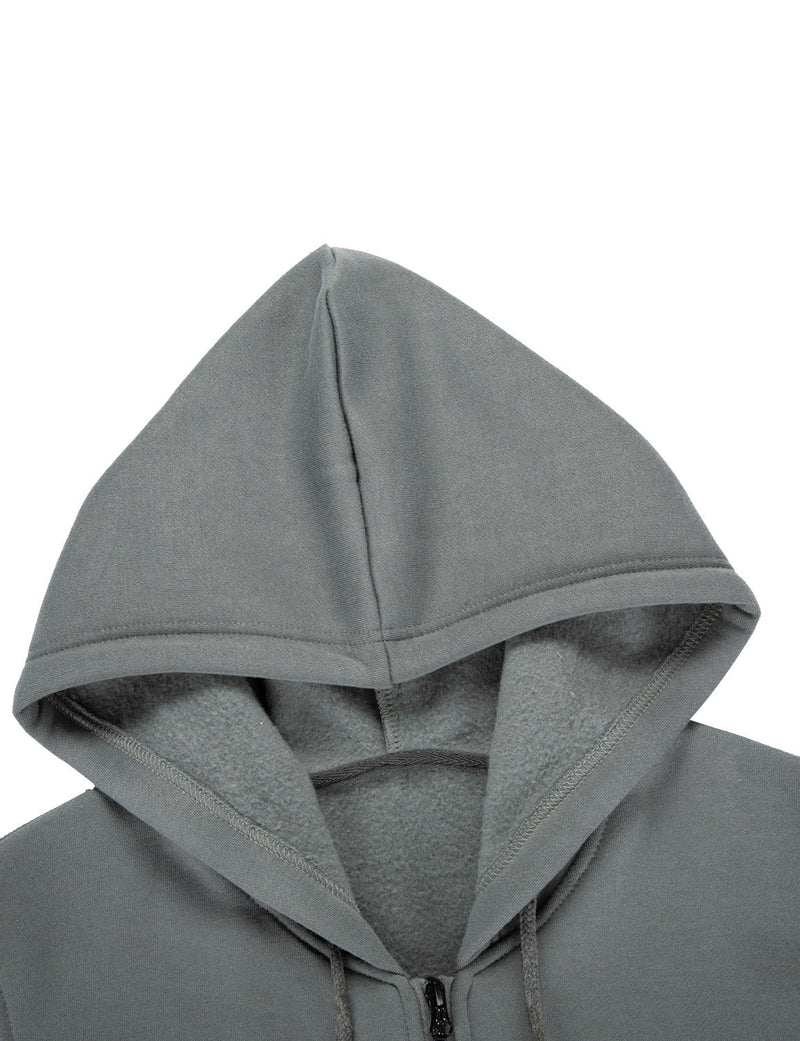 Men's Casual Color Block Long Sleeve Full-Zip Hoodie Zip Sweatshirt