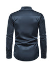 Men's Solid Color Classic Button Up Long Sleeve Casual Shirt