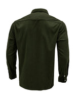 Men's Solid Color Double Pocket Button Up Casual Long Sleeve Fall Winter Shirt