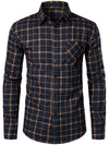 Men's Button Up Regular Fit Long Sleeve Plaid Flannel Casual Shirts