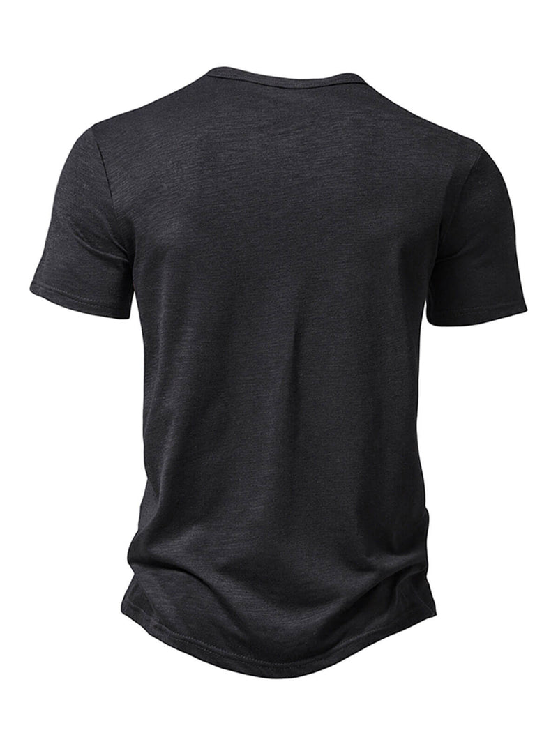 Men's Solid Color Casual Short Sleeve T-Shirt