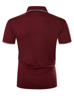 Men's Cotton Casual Solid Color Short Sleeve Polo Shirt
