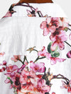Men's Flower Print Cotton Hawaiian Short Sleeve Shirt