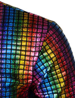 Men's Dress Shirt Sequins Button Down Shirts Disco Party Costume