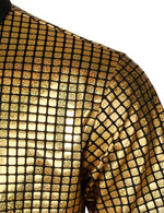 Men's Dress Shirt Sequins Short Sleeves Button Down Shirts Disco Party Costume
