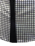 Men's Dress Shirt Sequins Short Sleeves Button Down Shirts Disco Party Costume