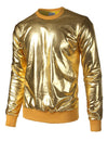 Metallic Gold Shiny Shirts Nightclub Styles Hoodies