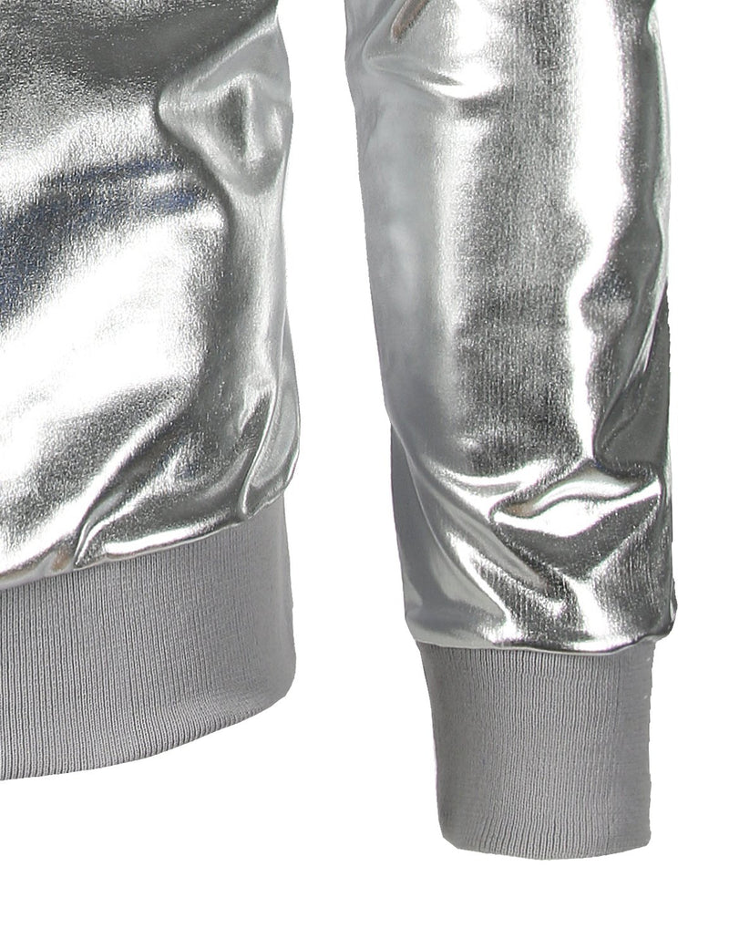 Metallic Gold Shiny Shirts Nightclub Styles Hoodies