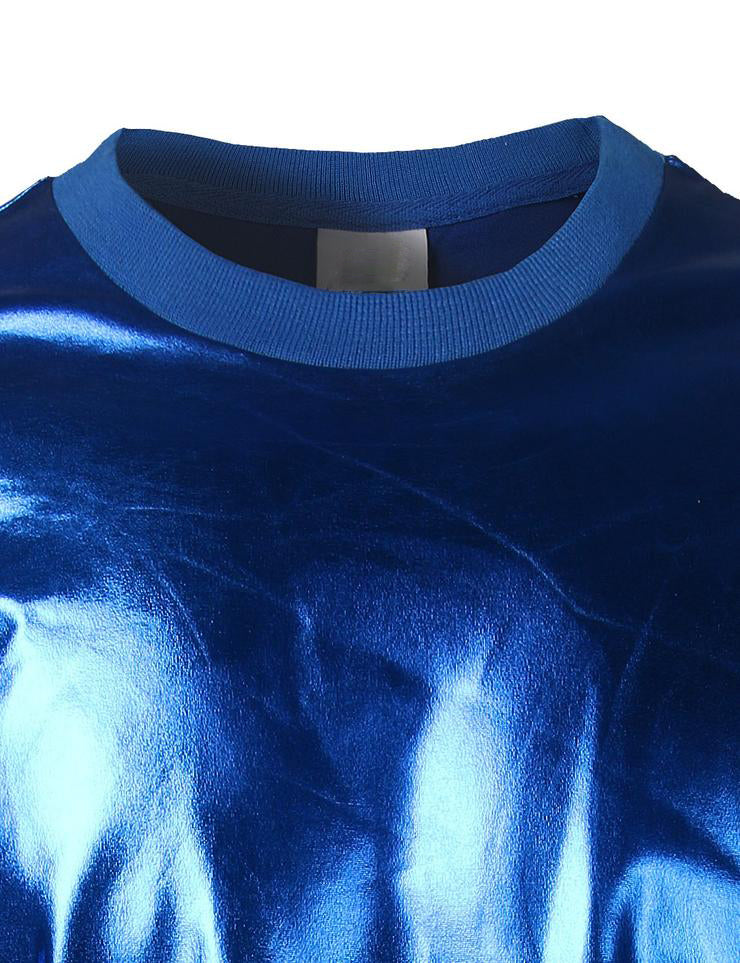 Metallic Gold Shiny Shirts Nightclub Styles Hoodies