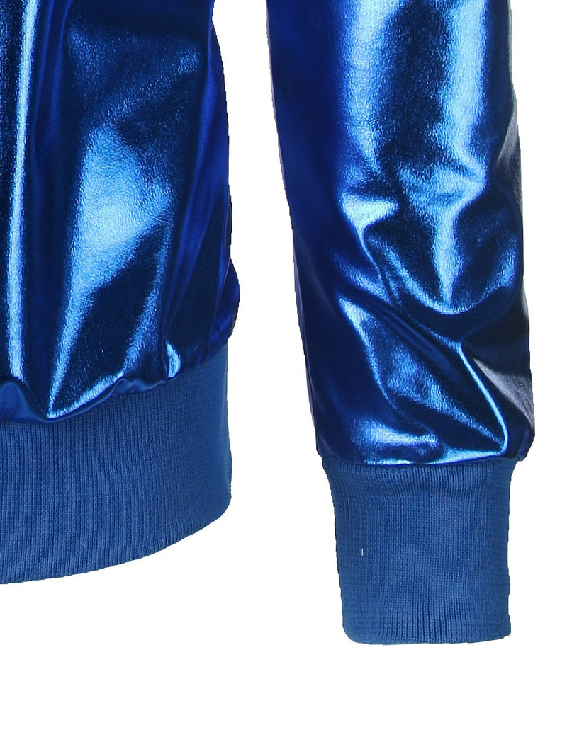 Metallic Gold Shiny Shirts Nightclub Styles Hoodies