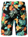 Men's Flower Flat Front Casual Aloha Hawaiian Shorts pants