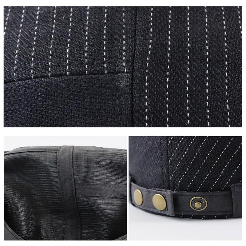 Men's Striped Stitching Casual All-match Cap