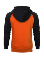 Men's Color Block Long Sleeve Pullover Hoodie With Pocket