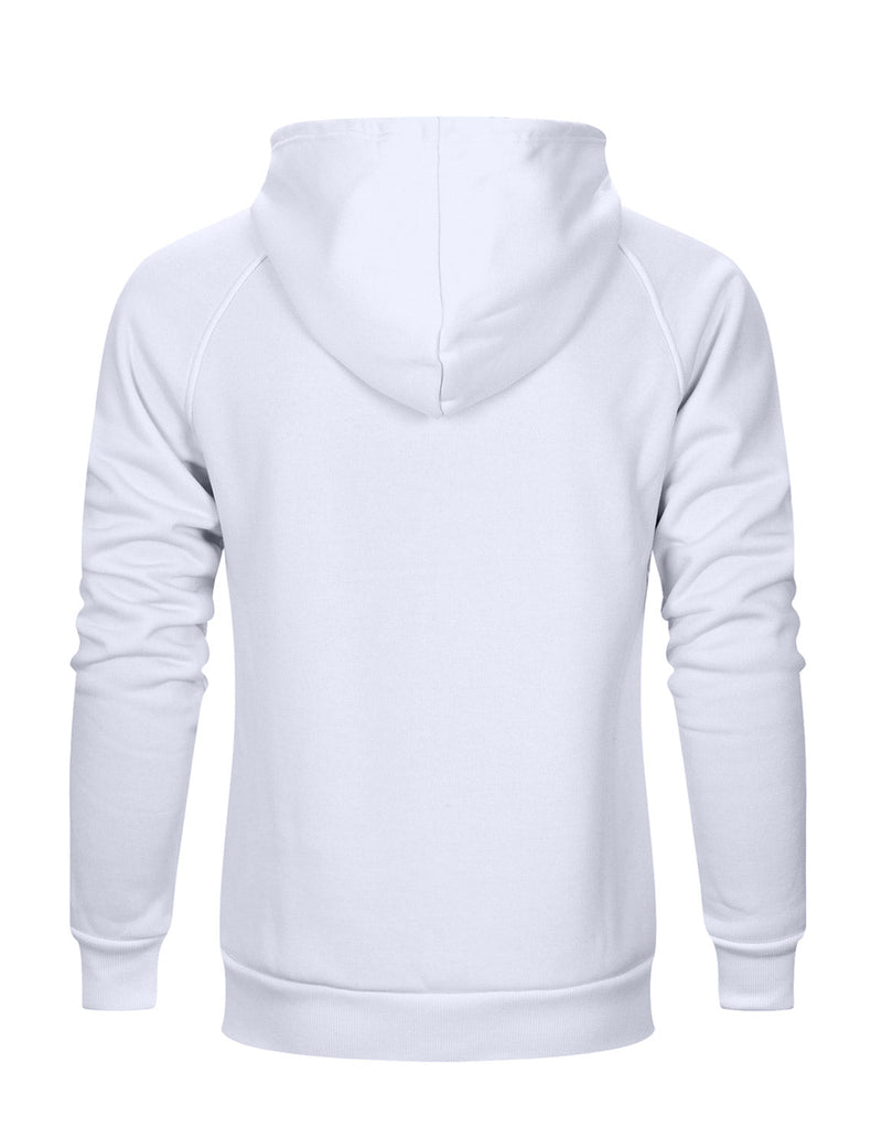 Men's Solid Long Sleeve Pullover Fall Winter Hoodie Sweatshirts With Pocket