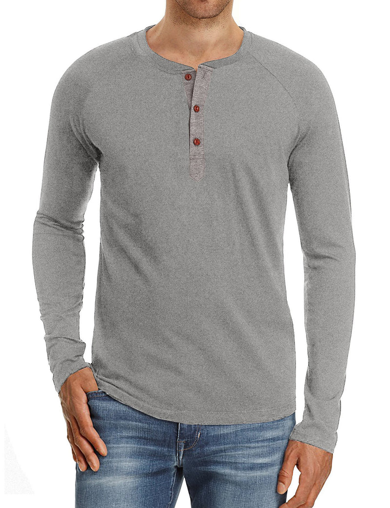 Men's Casual Solid Color Long Sleeve T-shirt