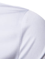 Men's Rose Embroidery Casual Long Sleeve Button Dress Shirt