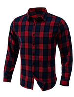 Men's Classic Plaid Vintage Button Up  Long Sleeve Shirt
