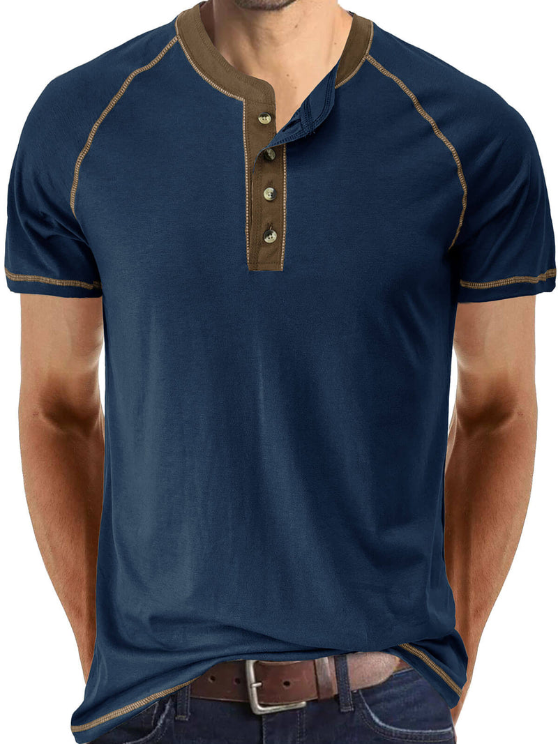Men's Breathable Casual Solid Color Summer Short Sleeve T-Shirt