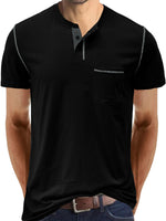 Men's Casual Summer Solid Color Pocket Short Sleeve T-Shirt