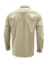 Men's Solid Color Double Pocket Button Up Casual Long Sleeve Fall Winter Shirt
