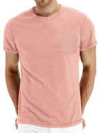 Men's Casual Solid Color Pocket Short Sleeve T-shirt