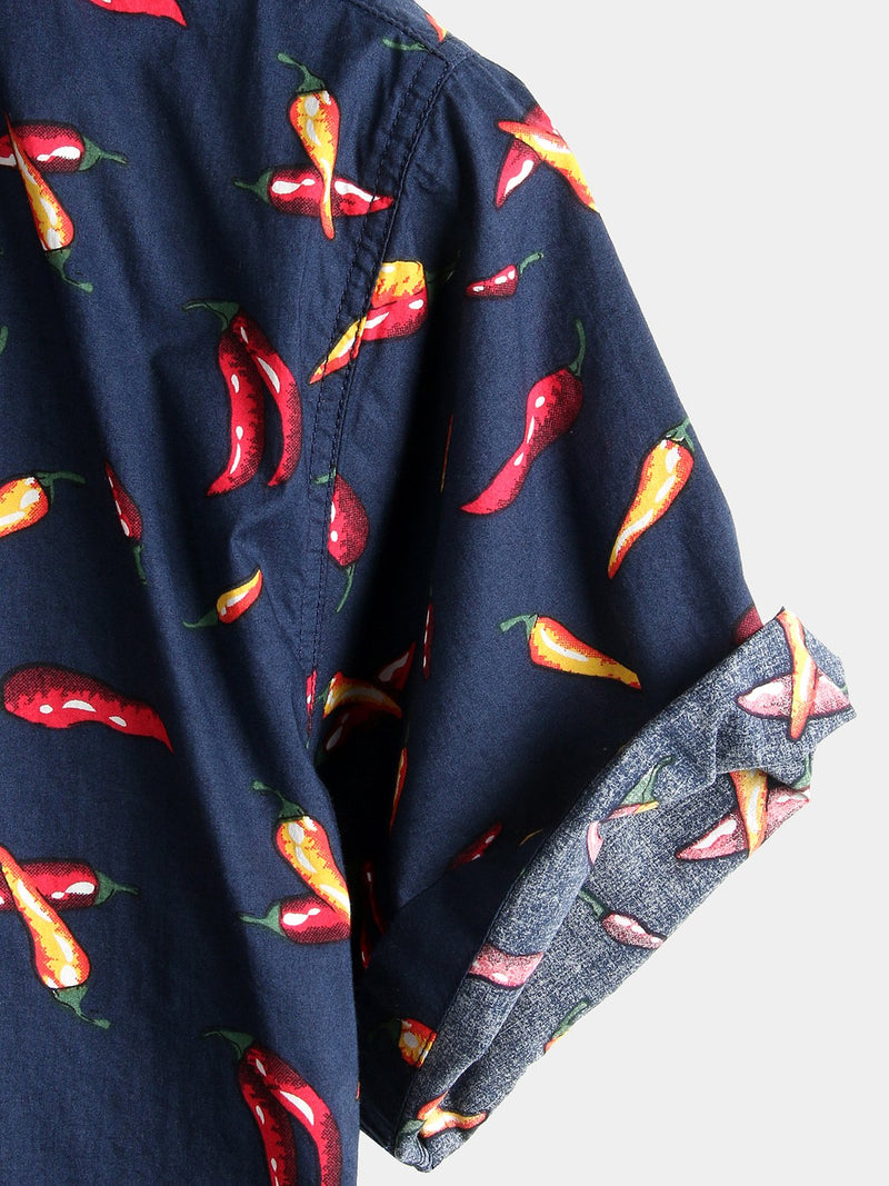 Men's Red Hot Chili Pepper Cotton Shirt