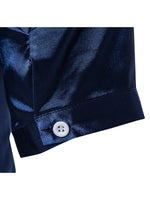 Men's Casual Solid Color Summer Short Sleeve Party Shirt