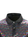 Men's Button Up Luxury Shiny Tuxedo Party Costume Long Sleeve Dress Shirt