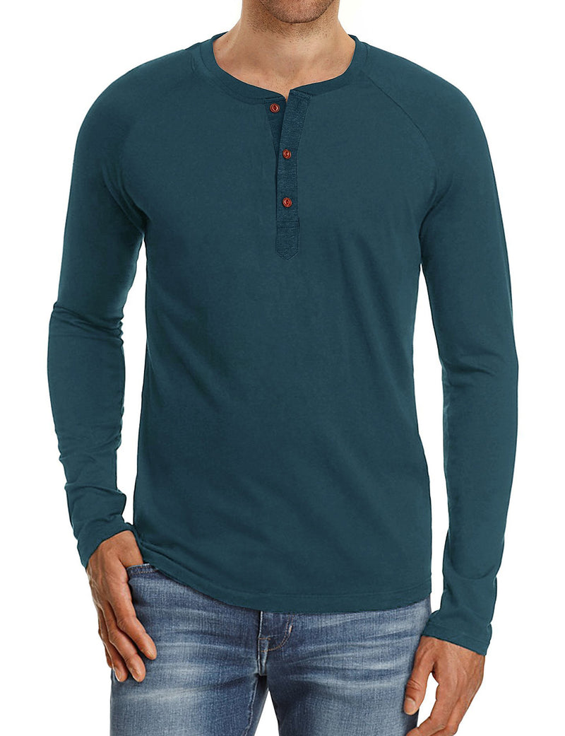 Men's Casual Solid Color Long Sleeve T-shirt