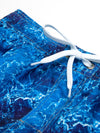 Men's Summer Wave Print Casual Beach Holiday Blue Shorts Swimming Trunks