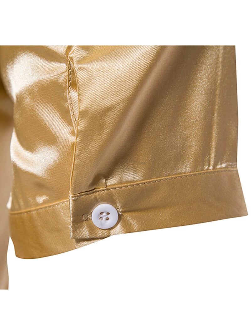 Men's Solid Color Summer Party Short Sleeve Shirt