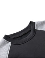 Men's Casual Color Block Round Long Sleeve Sweatshirt