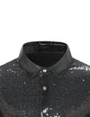 Men's Luxury Shiny Button Up Tuxedo Costume Long Sleeve Party Dress Shirt