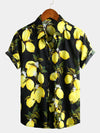 Men's Tropical Lemon Print Short Sleeve Shirt