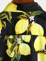 Men's Tropical Lemon Print Short Sleeve Shirt