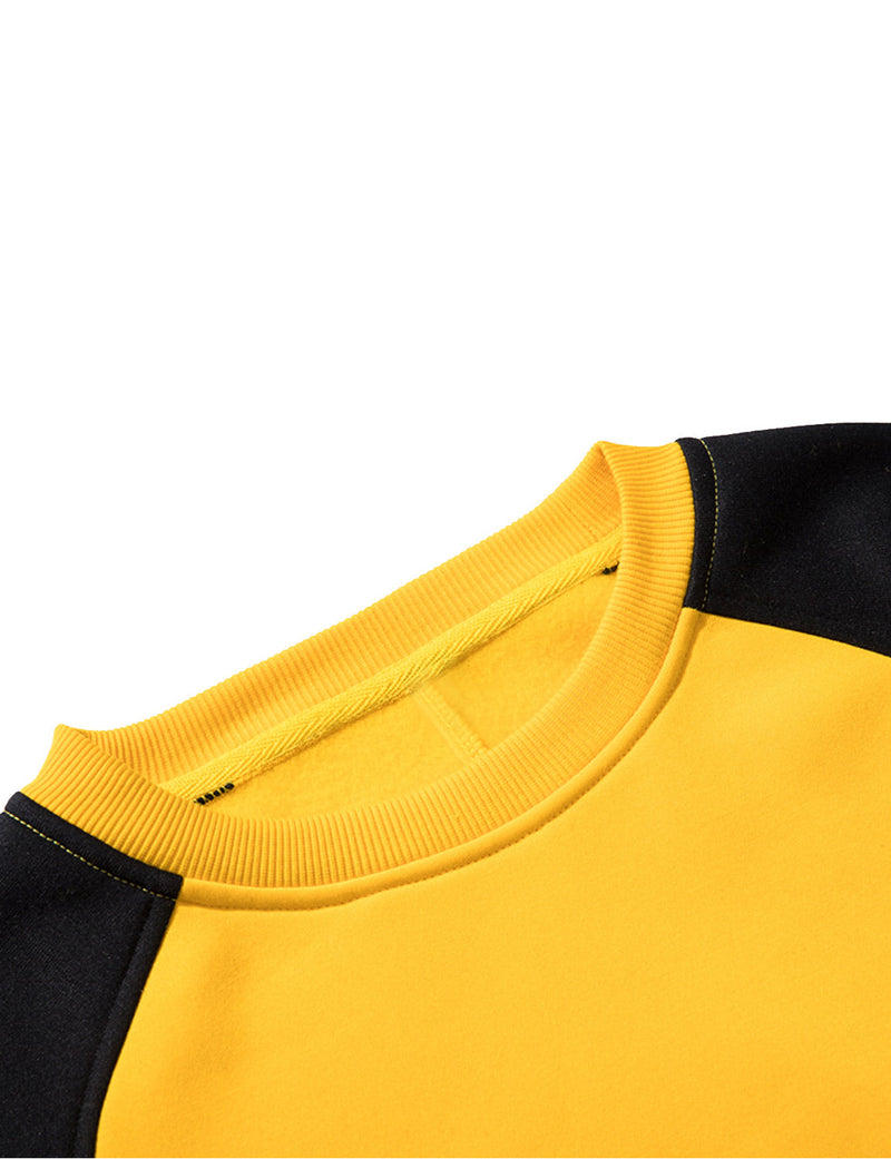 Men's Casual Color Block Round Long Sleeve Sweatshirt