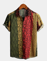 Men's Retro Short Sleeve Cotton Dots Shirt