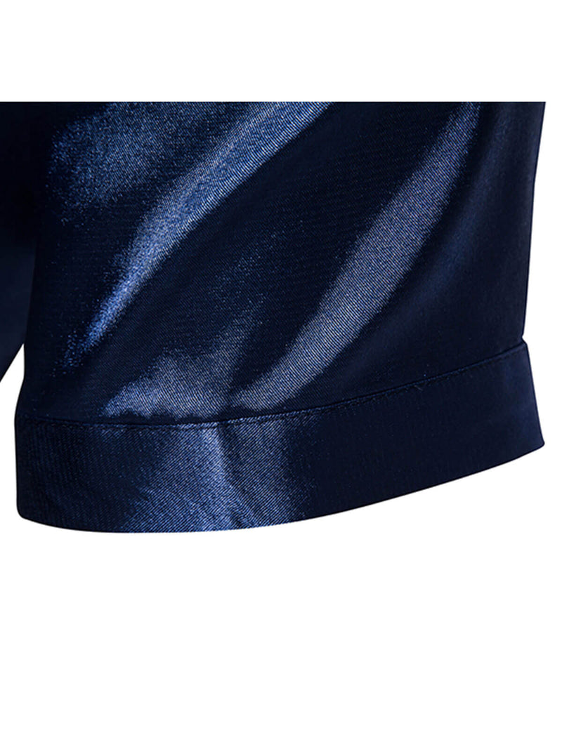 Men's Casual Solid Color Summer Short Sleeve Party Shirt