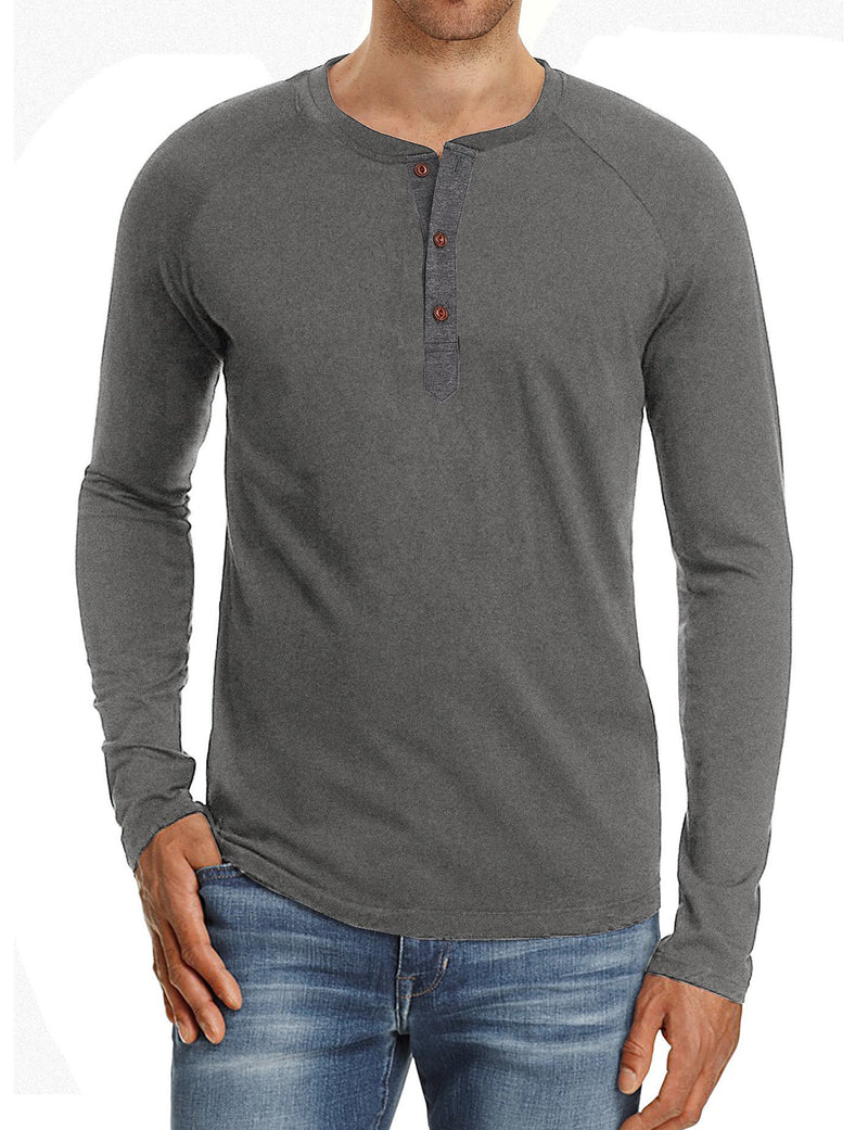 Men's Casual Solid Color Long Sleeve T-shirt