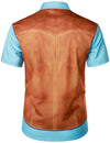 Men's Denim Vest Top Retro Western Cowboy Themed Party Halloween Costume Short Sleeve Shirt