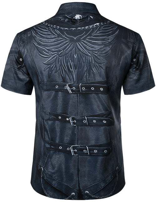 Men's Noble Jacket Gothic Themed Party Costume Halloween Short Sleeve Shirt