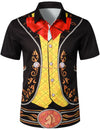 Men's Noble Retro Suit Costume Cool Black Halloween Costume Party Short Sleeve Shirt