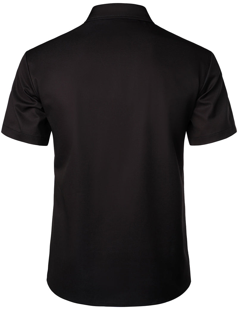 Men's Noble Retro Suit Costume Cool Black Halloween Costume Party Short Sleeve Shirt
