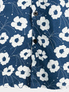 Men's Blue Floral Print Casual Cotton Shirt