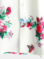 Men's Floral Butterfly Casual Vacation Button Up Holiday Short Sleeve Shirt