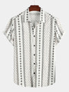 Men's Retro Button Up Short Sleeve Cotton 70s Shirt