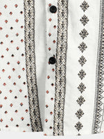 Men's Retro Button Up Short Sleeve Cotton 70s Shirt